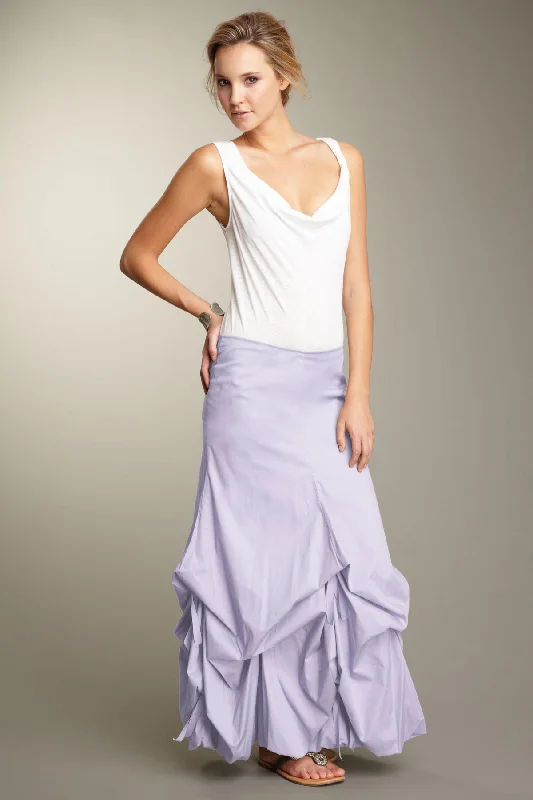Stretch Poplin Balloon Skirt - Lavender boho skirt vibe