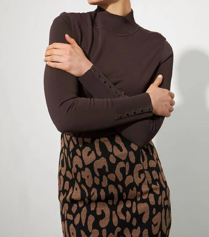 Studded Sweater In Mocha Stylish Fashionable Trendy