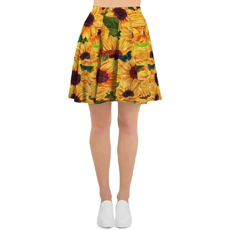 Sunflower Butterfly Women's Skirt cashmere skirt fine