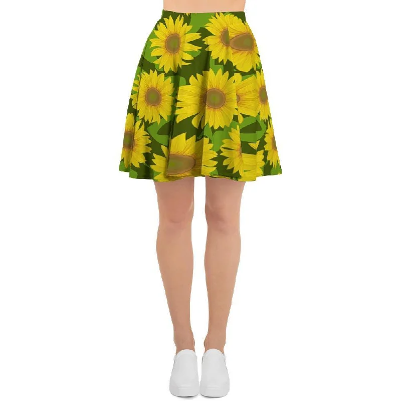 Sunflower Flower Print Women's Skirt denim skirt casual