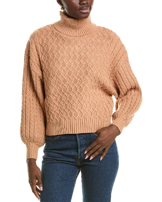 T Tahari Balloon Sleeve Turtleneck Sweater Plaid Sweater Polka Dot Checkered