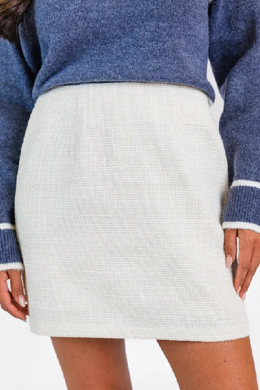 This Time Ivory Tweed Skort FINAL SALE linen skirt natural