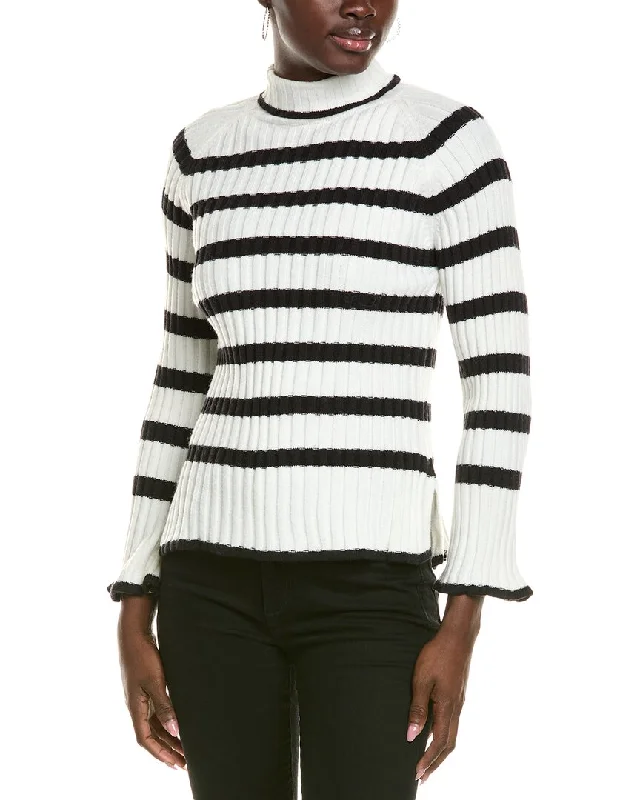 To My Lovers Rib Turtleneck Sweater Cable Knit Ribbed Knit Lace Knit