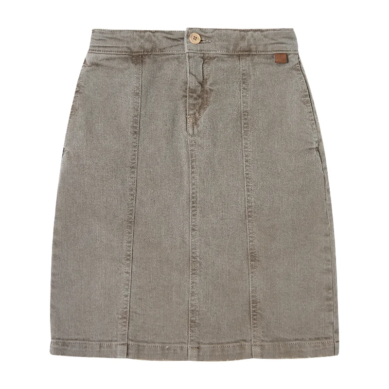 Tocoto Vintage Brown Colorful Long Denim Skirt cashmere skirt rich