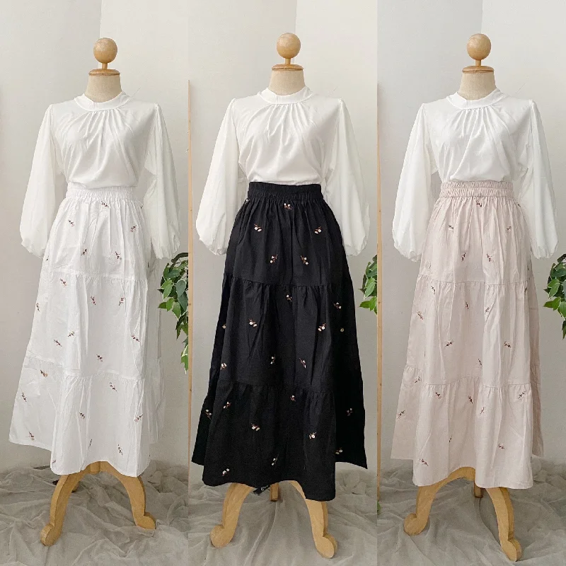 Embroidery Tiered Skirt athletic skirt fit