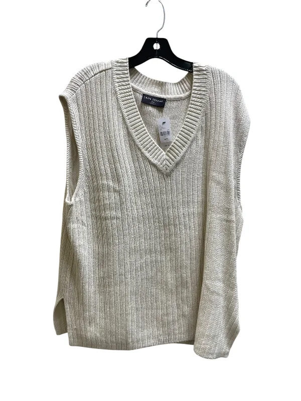 Vest Sweater By Lane Bryant In Cream, Size: 2x Glossy Satin Silk