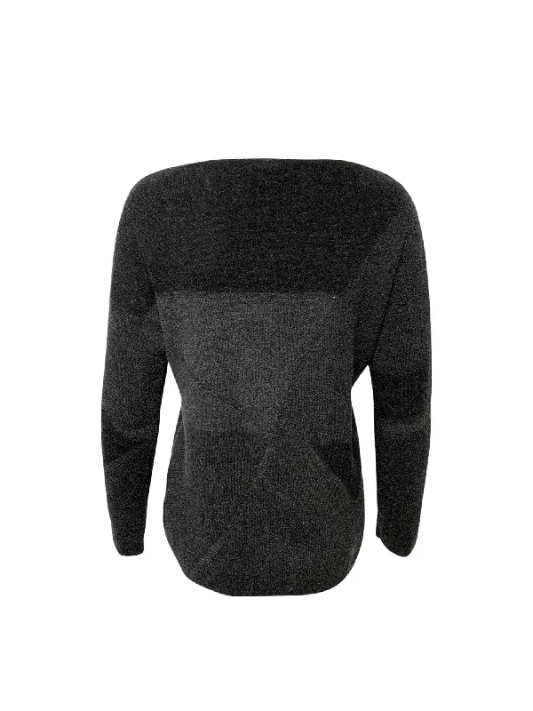 Vince Boat Neck Sweater in Grey Cashmere Nylon Fabric Polyester Fabric Spandex Fabric