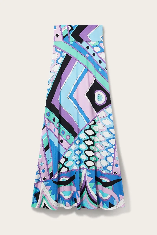 Vivara-Print Long Skirt cashmere skirt fine