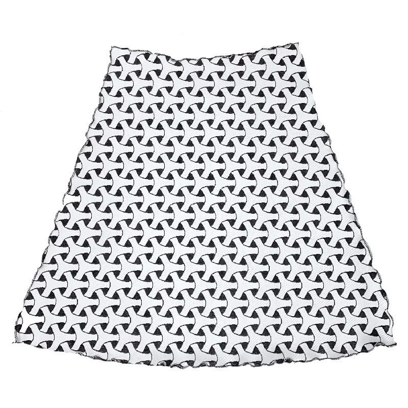 White Princi Jacquard Knit Bias Skirt cashmere skirt soft