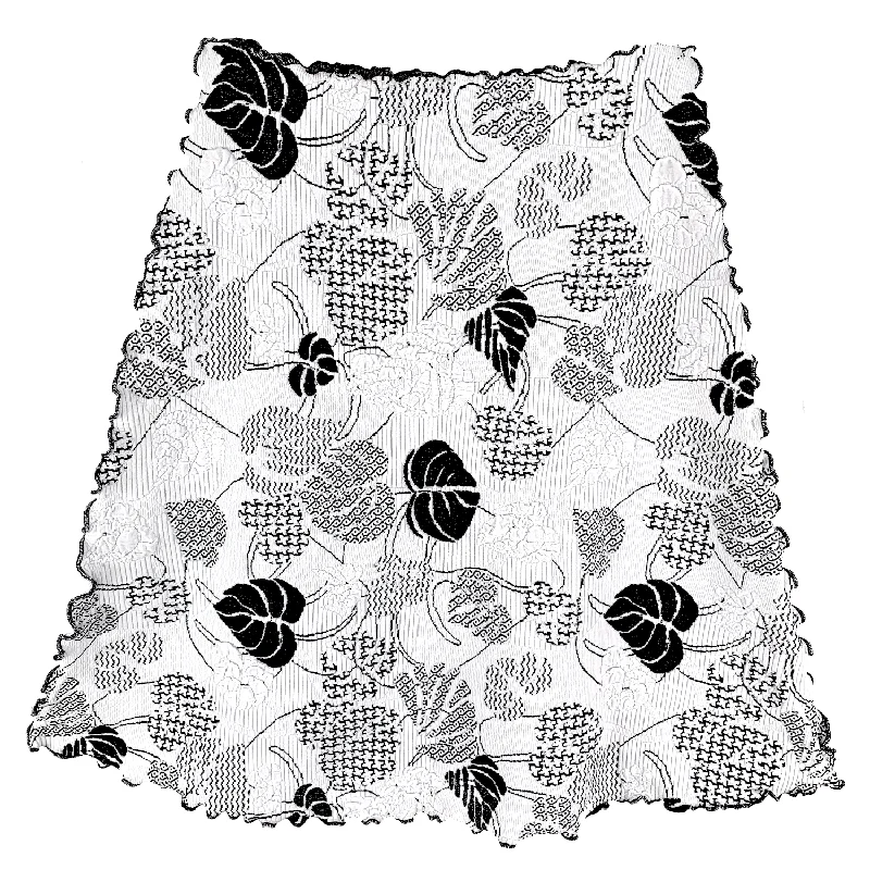 White Verdi Jacquard Knit Bias Skirt low waist skirt