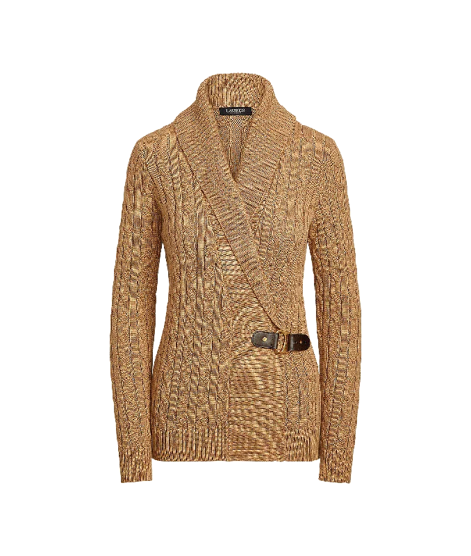 Buckled Cotton Sweater - Brown Slim Fit Regular Fit Oversized