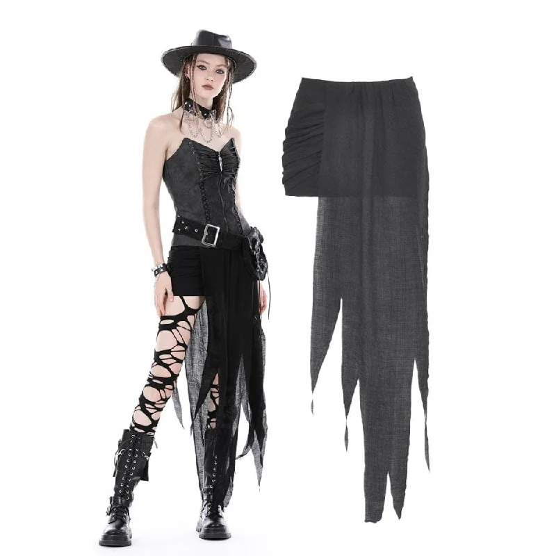 Women's Punk Irregular Ruched Skirt chiffon skirt lightweight