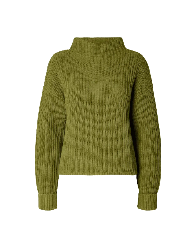 Oversized Jumper - Green Seamless Knitted Crochet