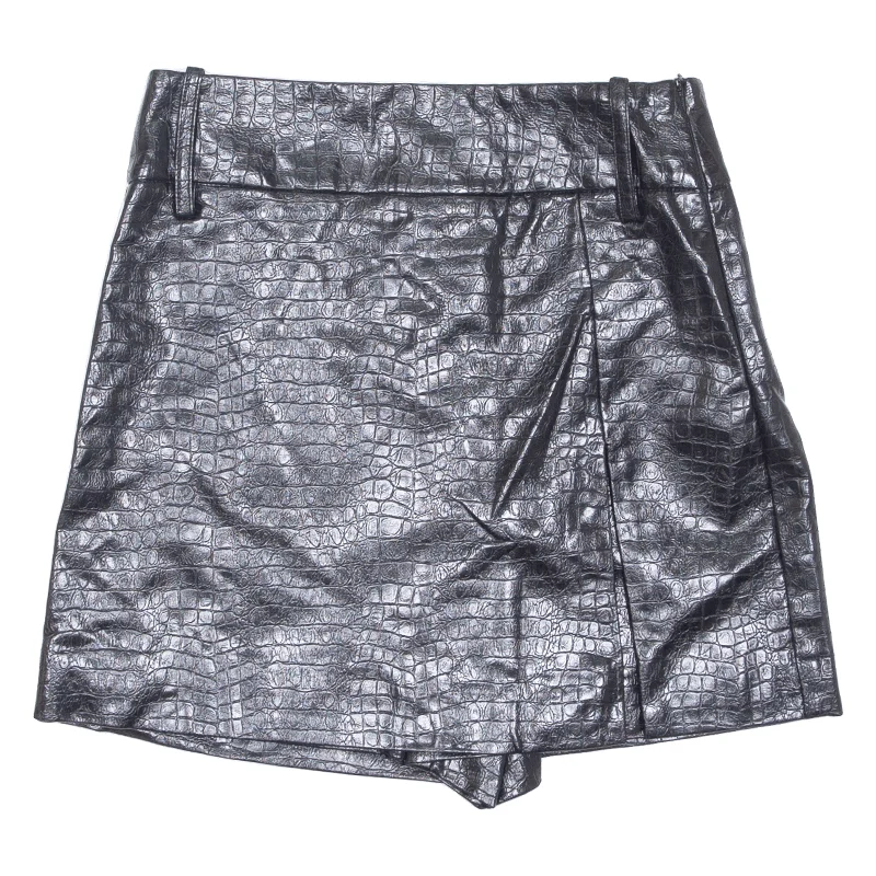 ZARA Leather Feel Womens Skort Skirt Black Short S cashmere skirt fine